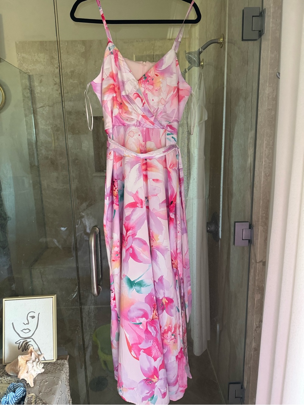 Nicole Miller Pink Floral Maxi Dress